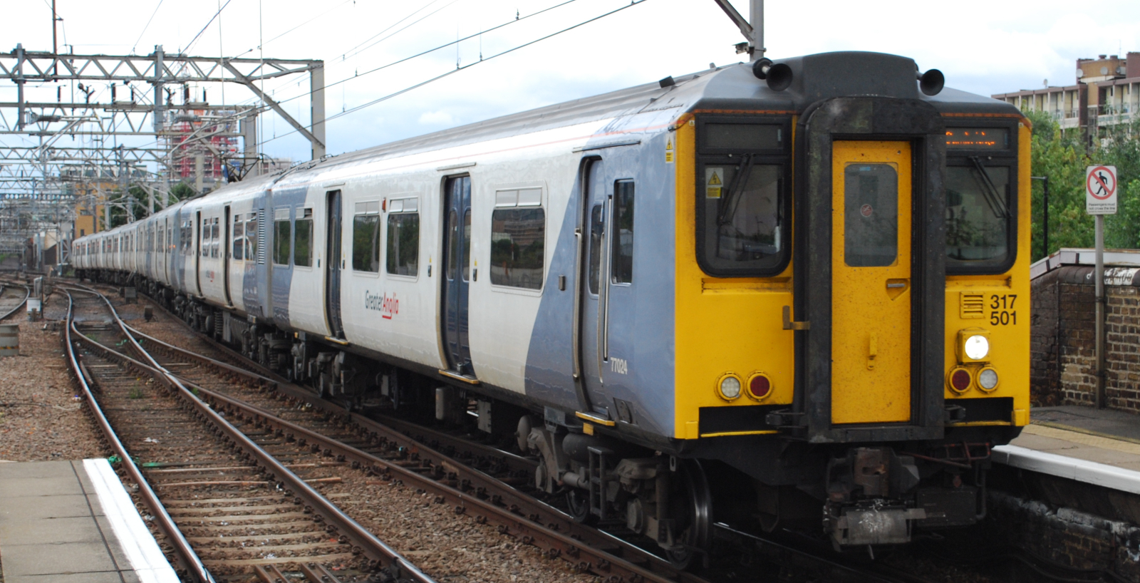 Greater Anglia 317501 in August 2012 at Bethnal Green