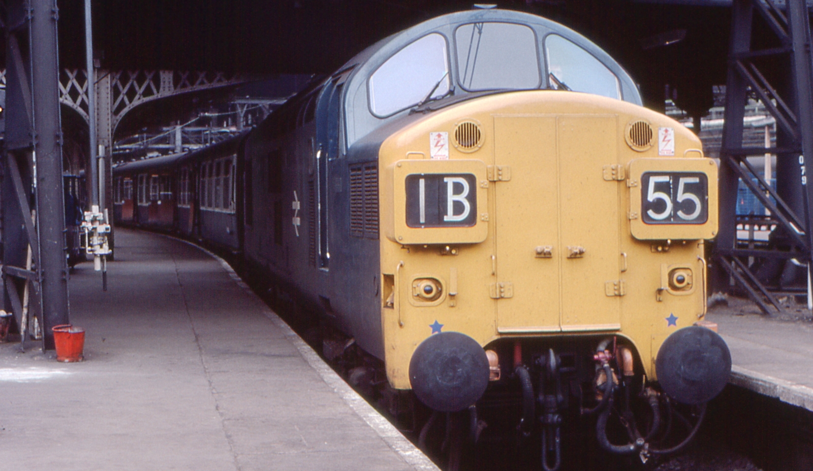 37 026 with split headcode box in London Liverpool Street in May 1976