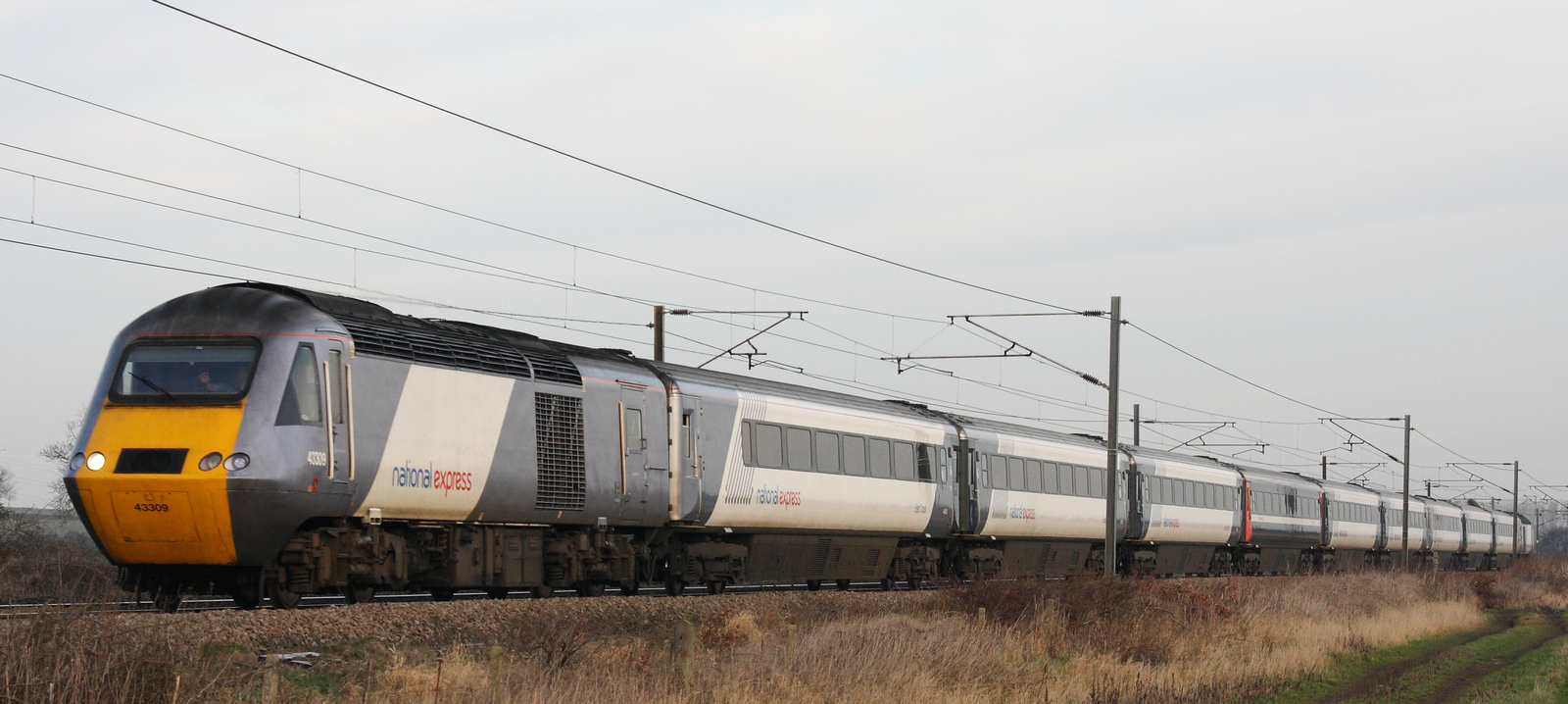 National Express HST with 43309 at the top in January 2009