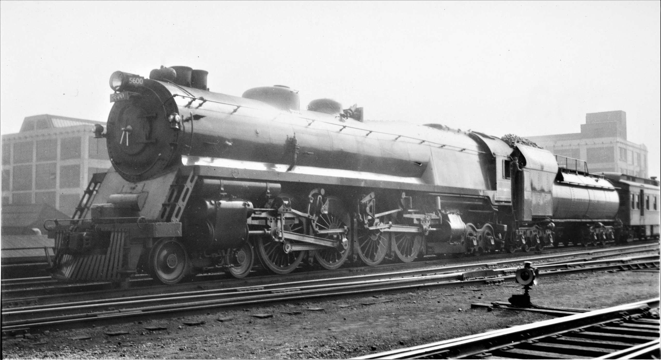 In March 1939 at Chicago with a dynamometer car