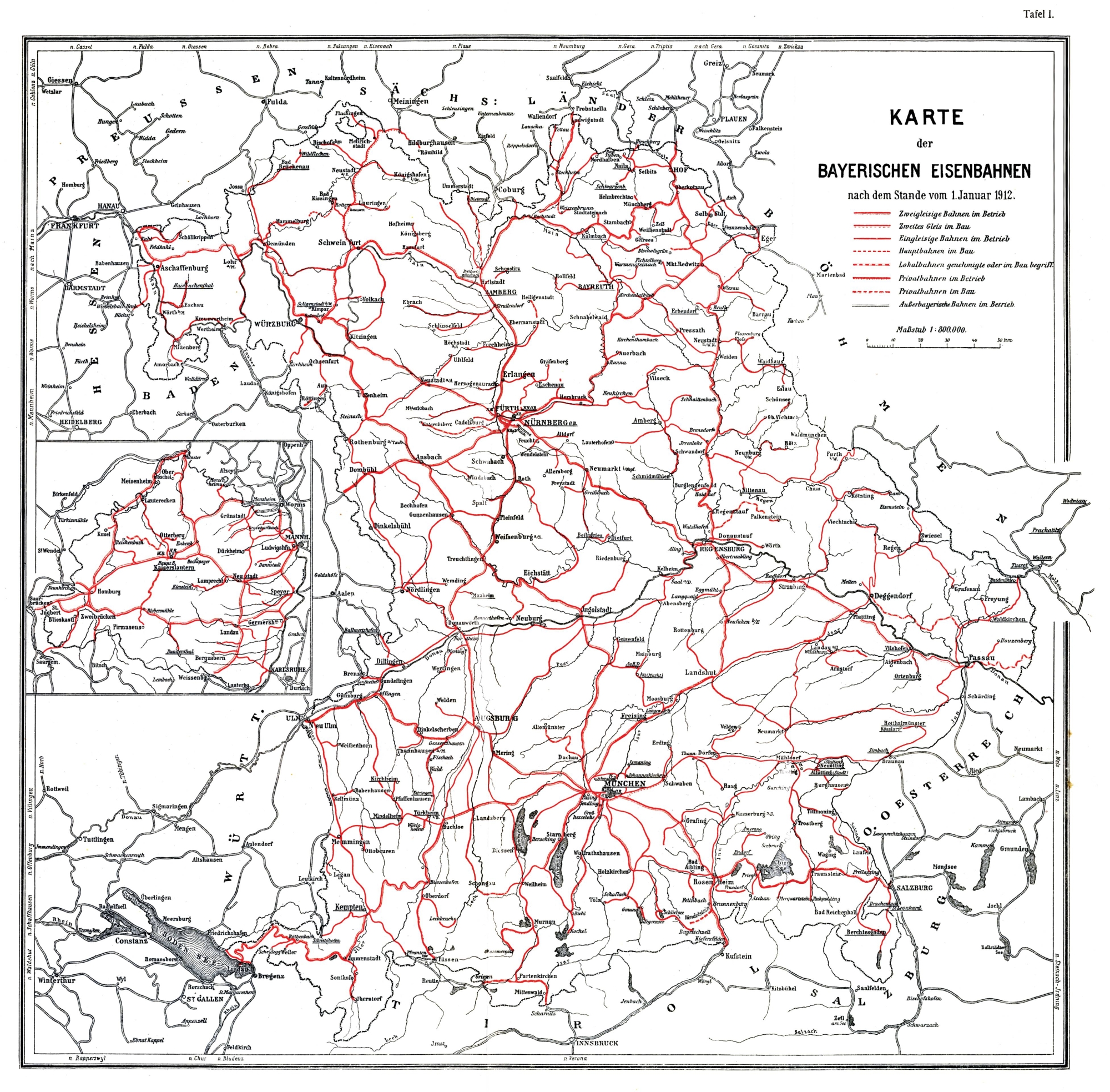 Bavarian network around 1912.