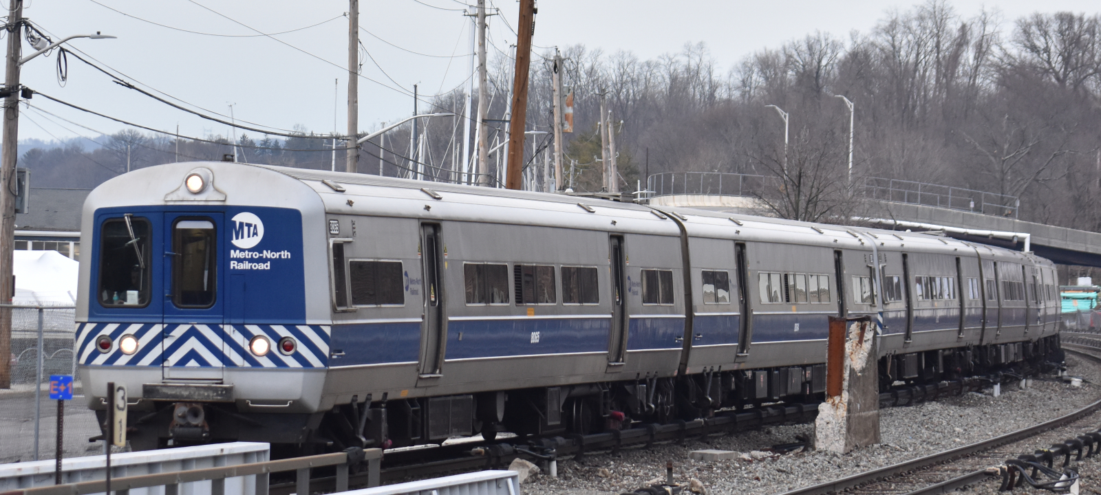 MTA M3A in January 2021 on the Hudson Line at Ossining