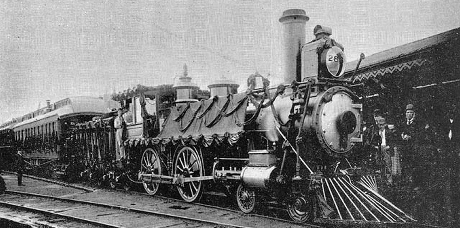 No. 283 decorated for the funeral train of Prime Minister Sir John A. Macdonald