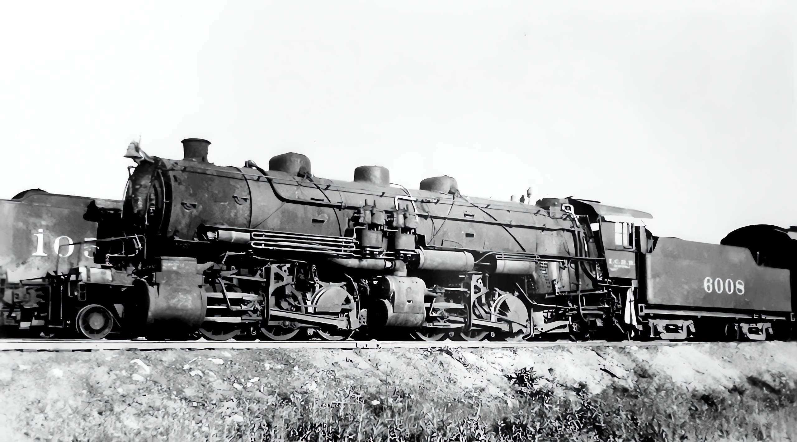 Illinois Central 6008, die frühere Nr. 1909 im Juni 1935 in Markham, Illinois