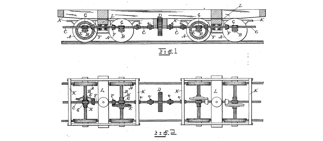 Basic construction of the running gear of Climax locomotives