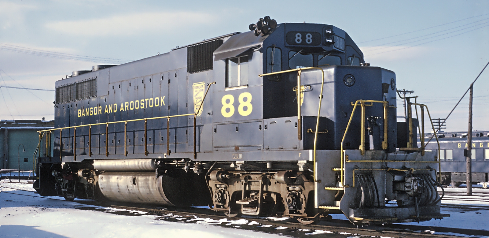 Bangor & Aroostook GP38 No. 88 of in February 1970 at Northern Maine Junction, Maine