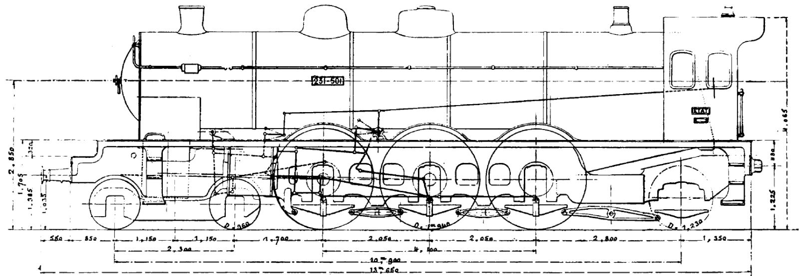 Schematic drawing with dimensions