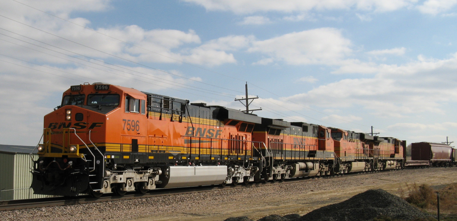 Four Santa Fe locomotives in November 2007 in Loveland, Colorado