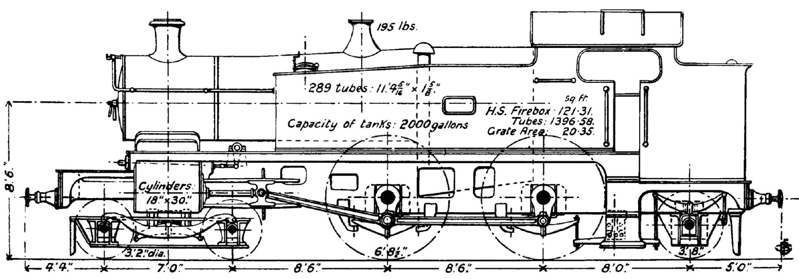 Schematic drawing with dimensions