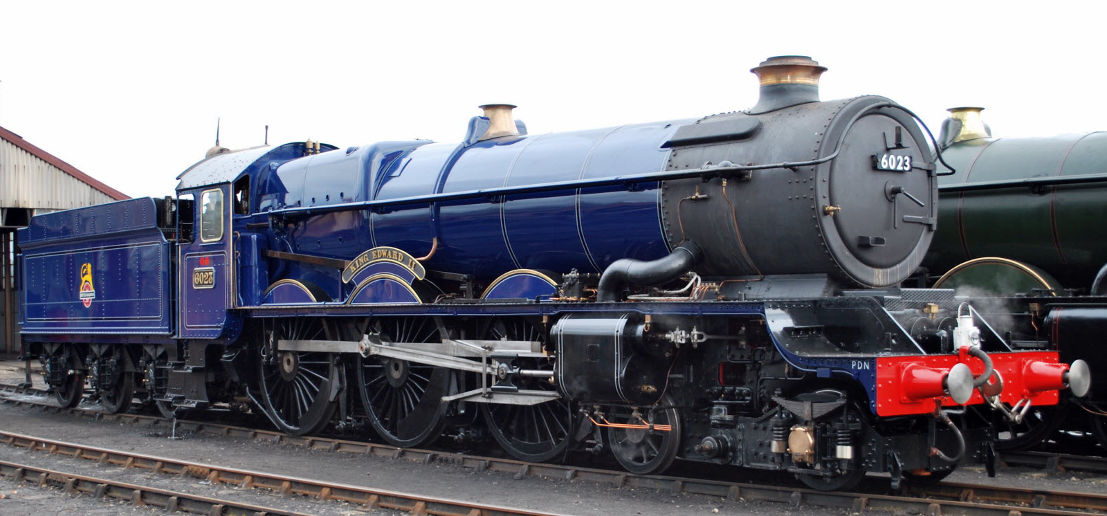 No. 6023 “King Edward II” in Caledonian Blue in April 2011 in Didcot