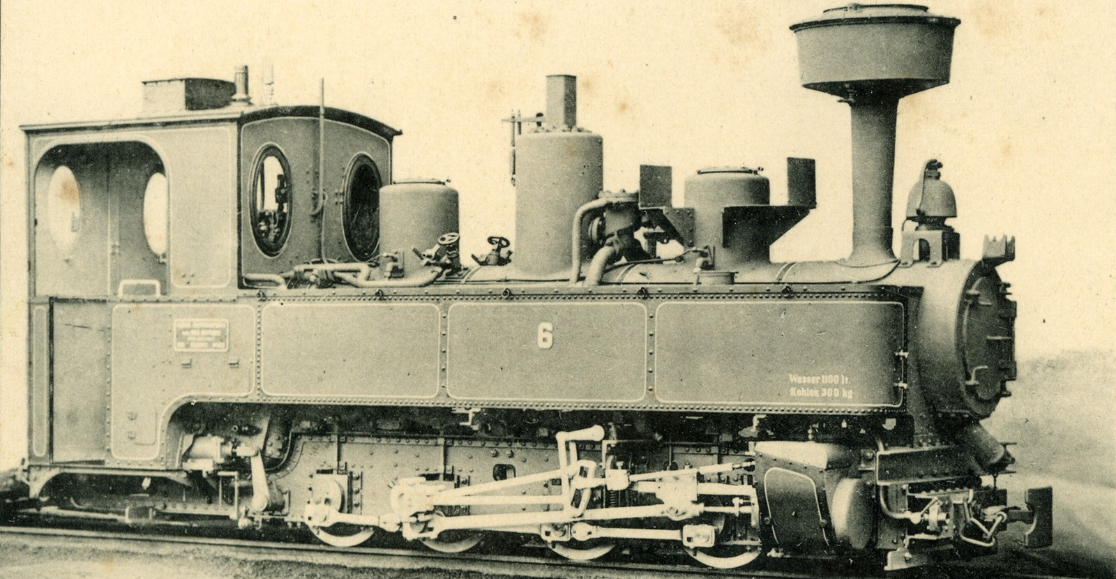 Brigadelokomotive built by Hartmann in Chemnitz on a postcard