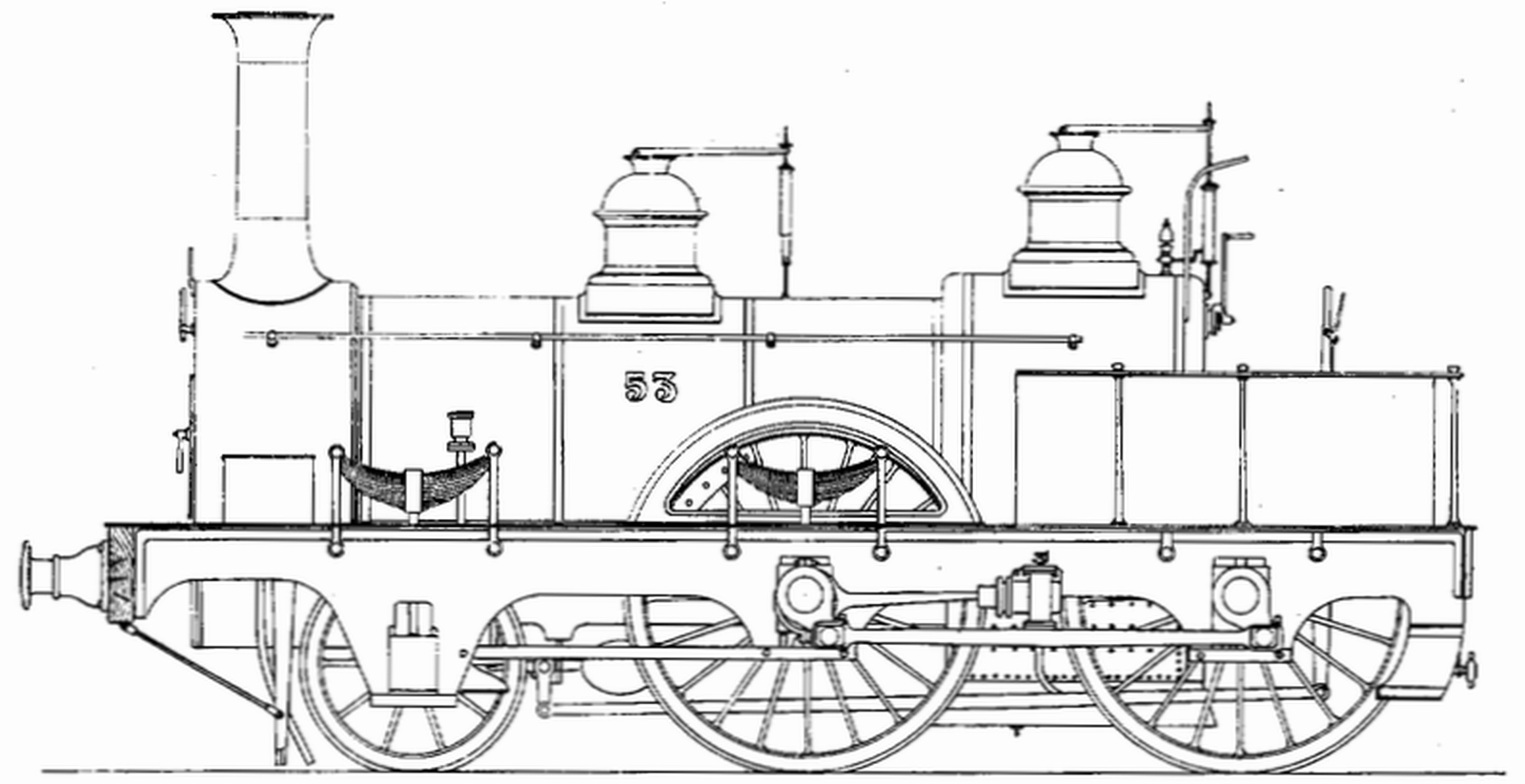 No. 53 rebuilt as 2-4-0 passenger engine