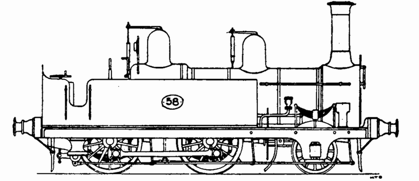 No. 58 rebuilt as 2-4-0T