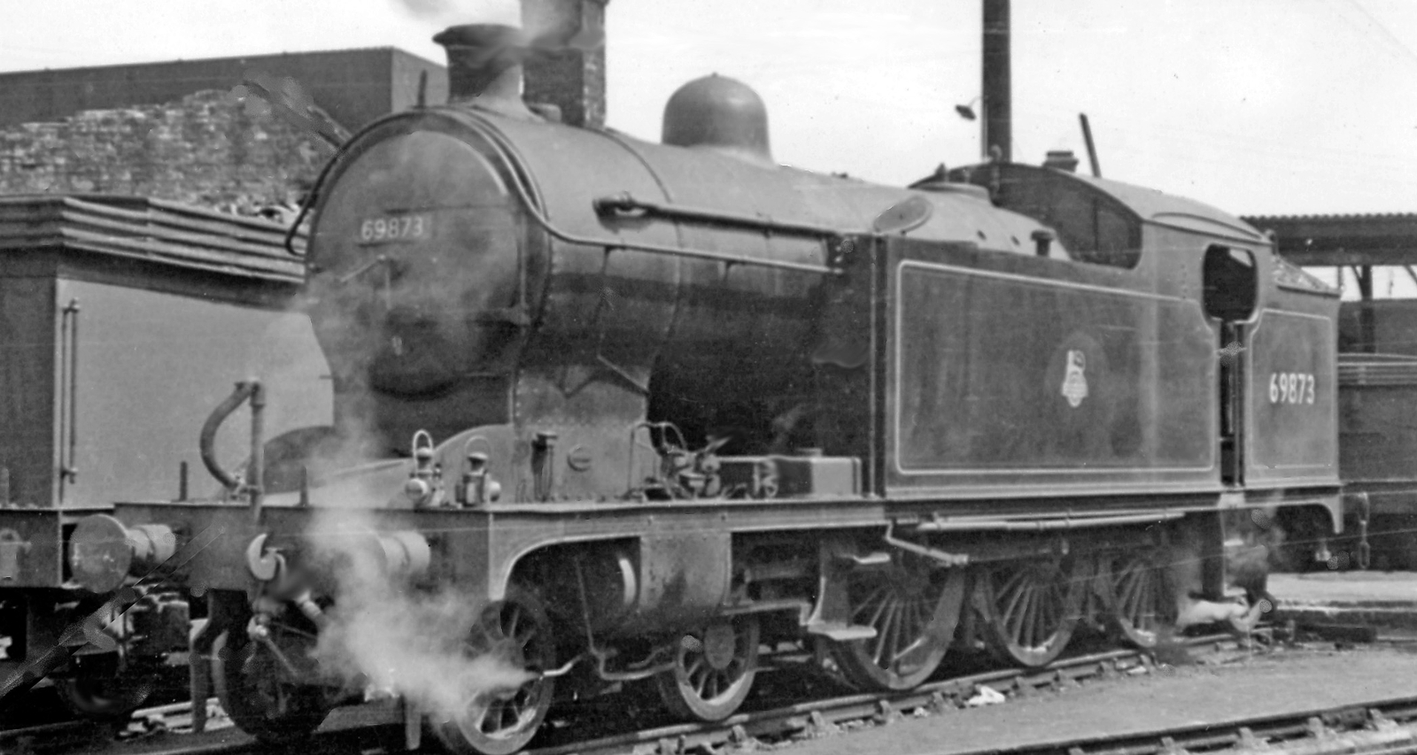 British Railways No. 69873 in June 1954 at Middlesbrough depot