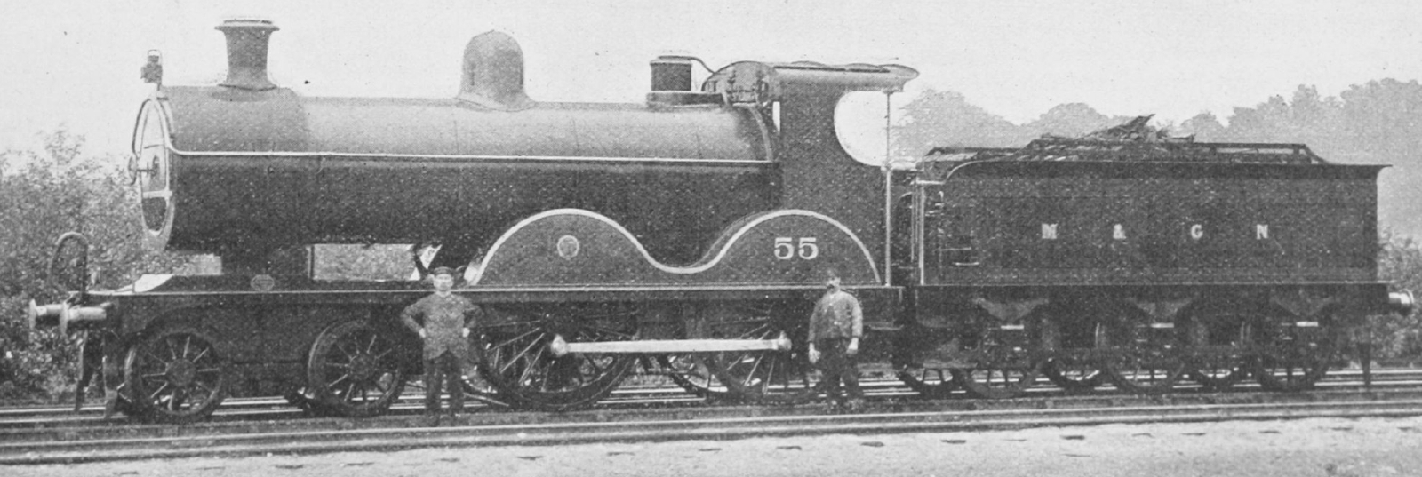 No. 55 after the rebuild with a larger boiler with round-topped firebox