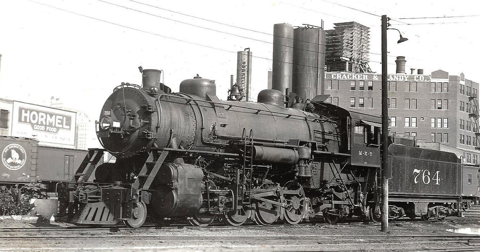No. 764, one of the engines with baker valve gear in Dallas, Texas