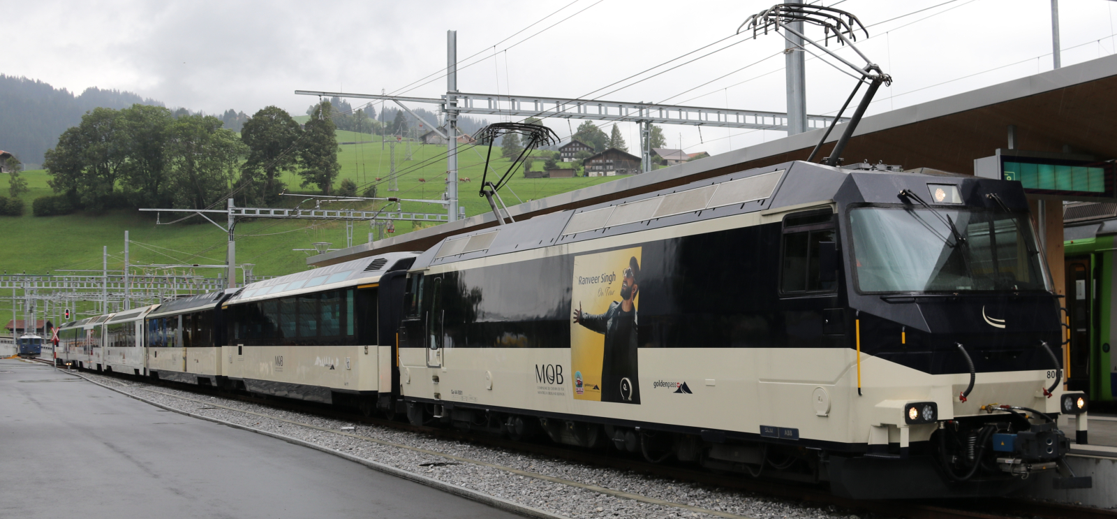 No. 8001 in September 2018 with the Panoramic Express in Zweisimmen