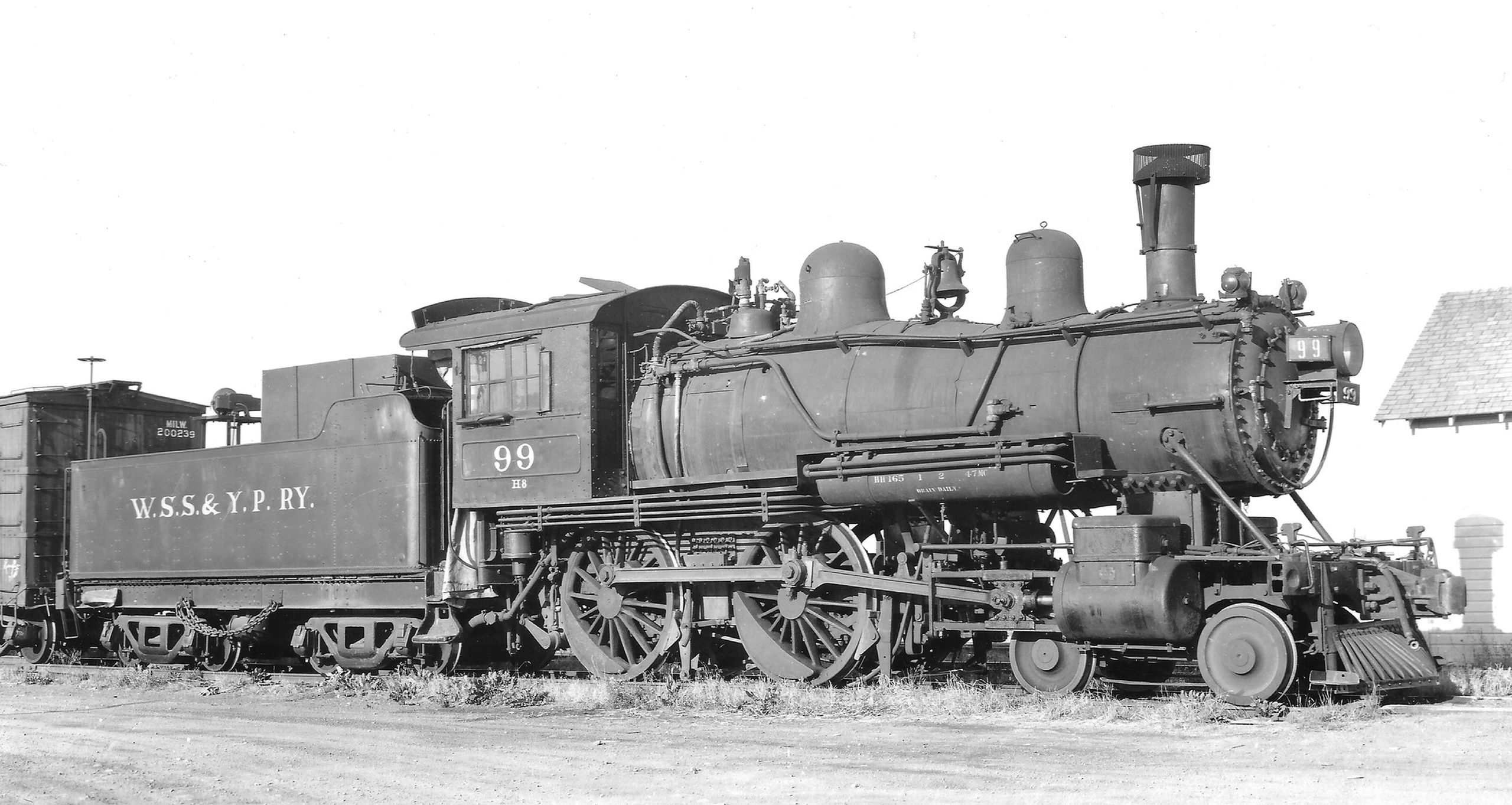 White Sulfur Springs & Yellowstone Park Railway No. 99 in 1947 at White Sulphur Springs