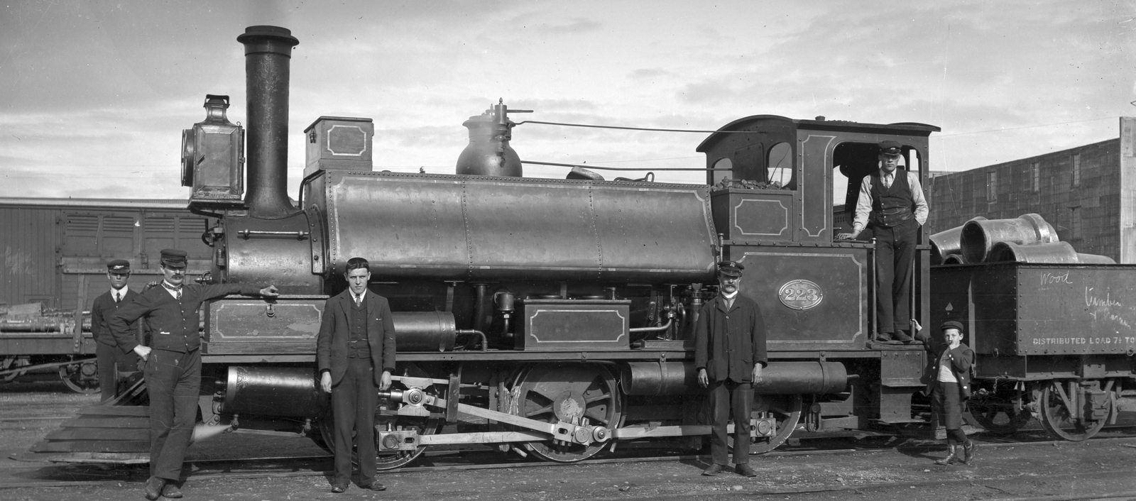 No. 223 with staff and the photographer's son around 1908
