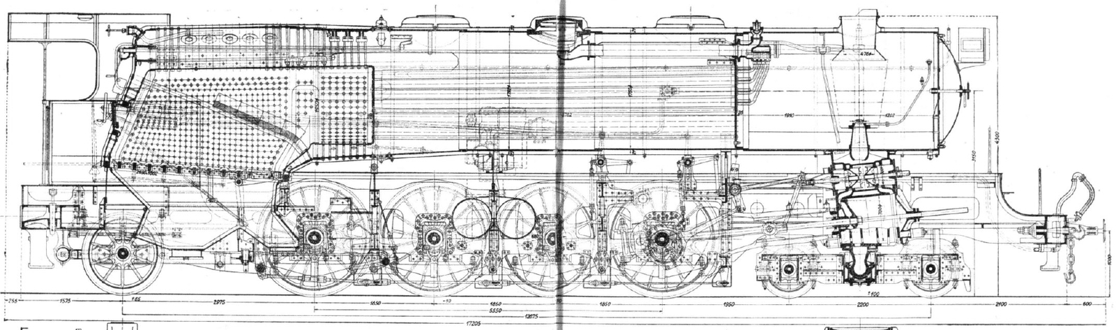 Sectional drawing with dimensions