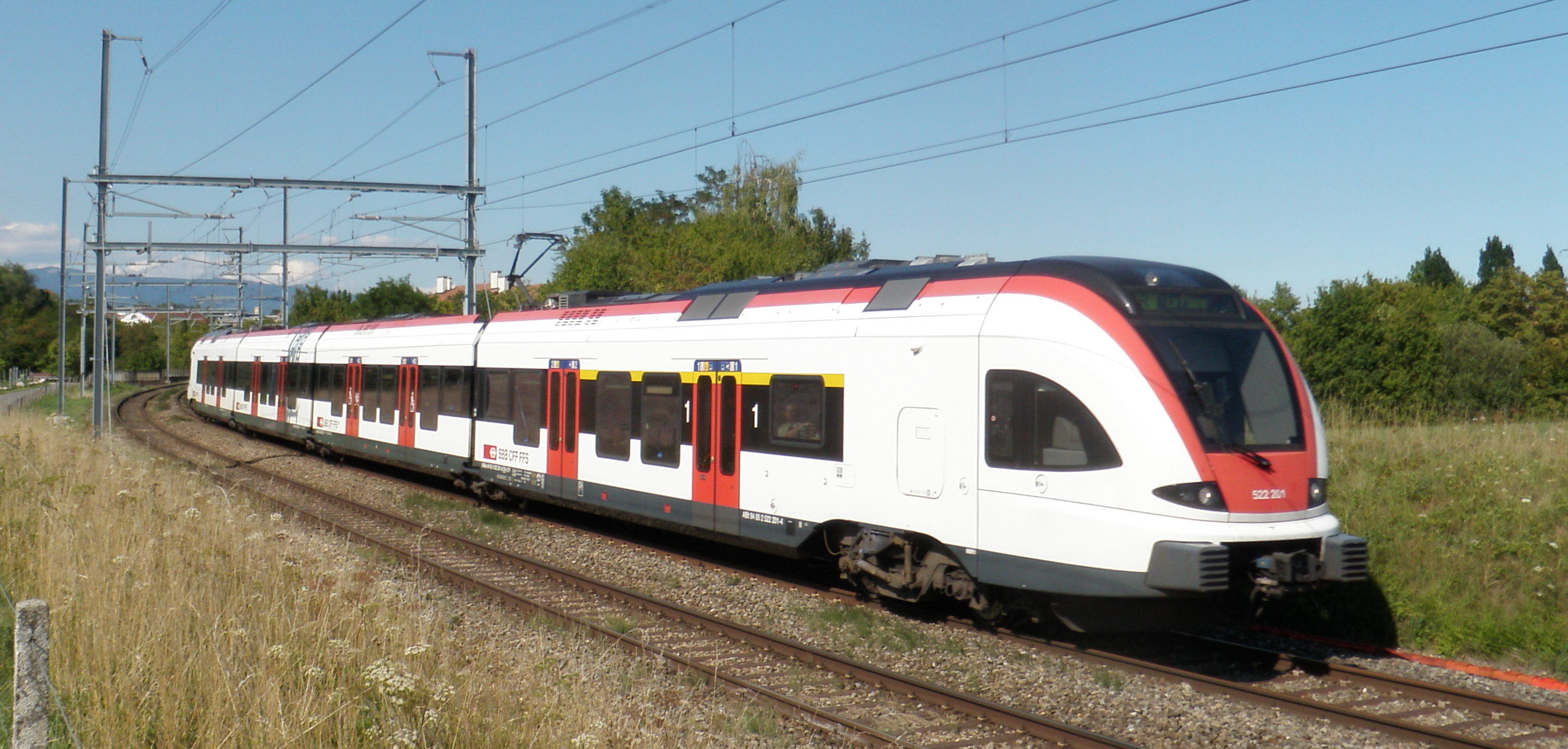 RABe 522 201 in August 2015 near Satigny