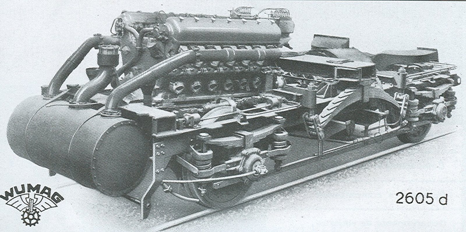 Power bogie of an SVT 137 of type Hamburg including tank, engine, generator and traction motors