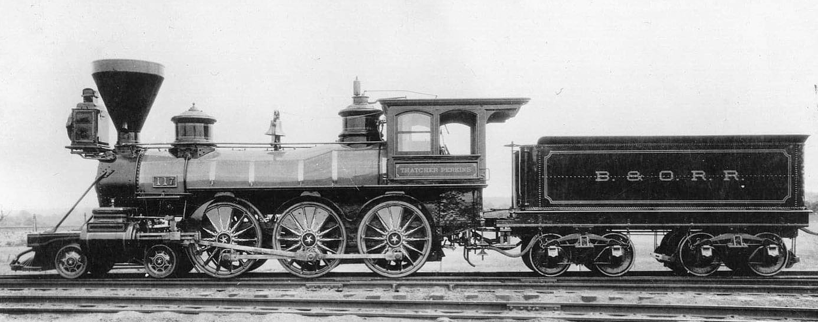 Former No. 147, which was renumbered to 117 for the “Fair of the Iron Horse” and given the name “Thatcher Perkins“””