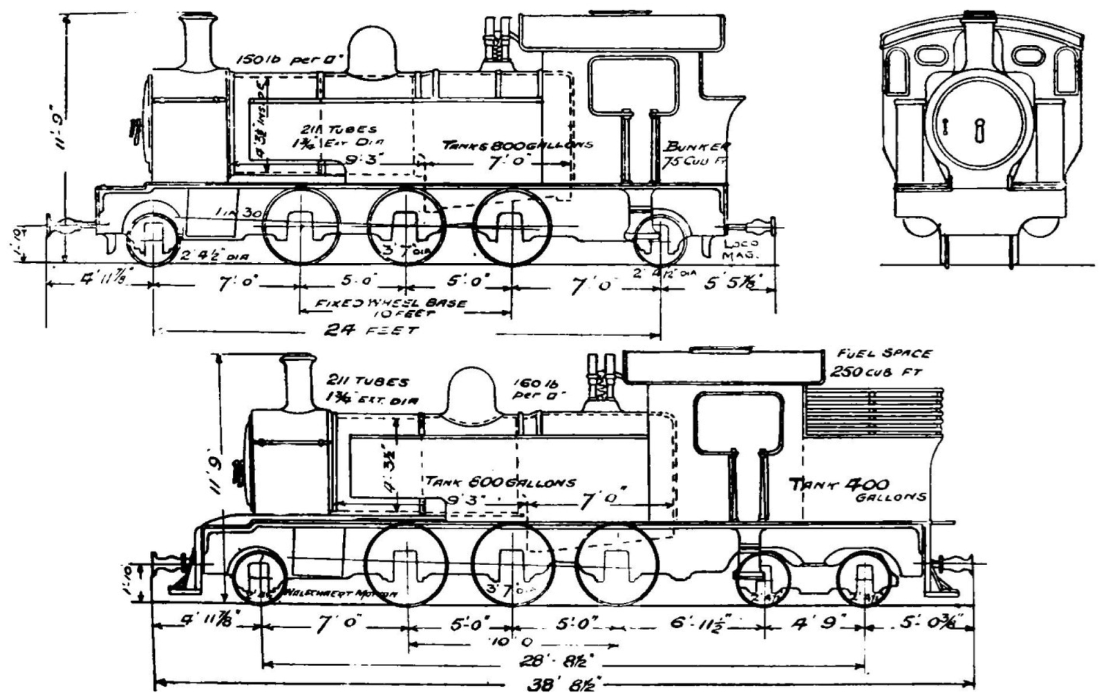 Schematic drawing with dimensions