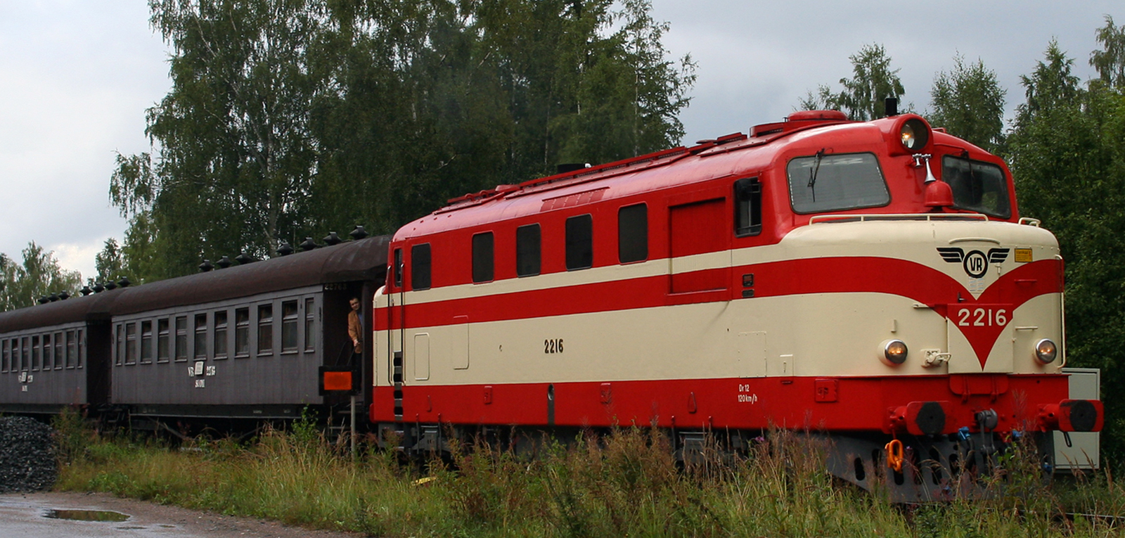 The preserved Dr12 No. 2216 in August 2005 in Rajamäki, Nurmijärvi