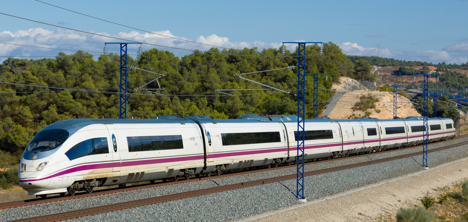 Velaro E as AVE 394 Barcelona-Seville in September 2012 at Vinaixa