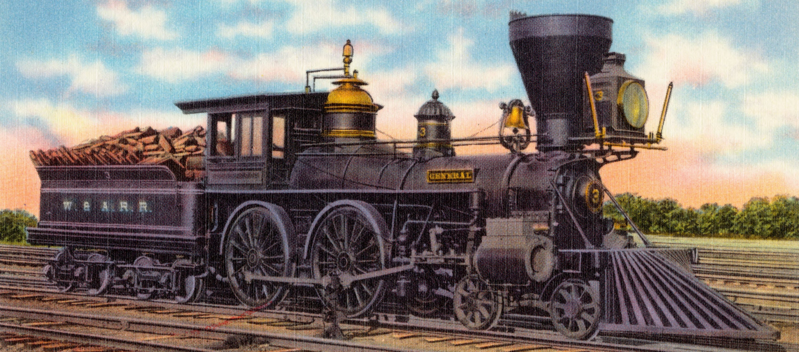 Depiction of the locomotive on a postcard