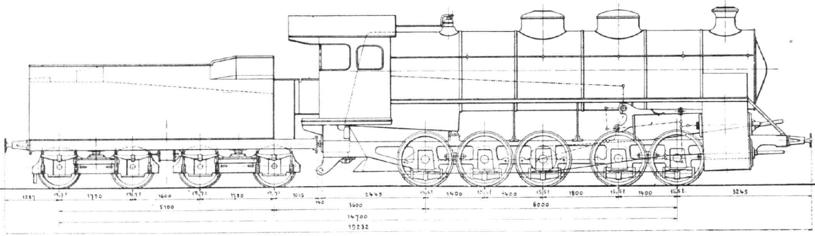 Sectional drawing with dimensions