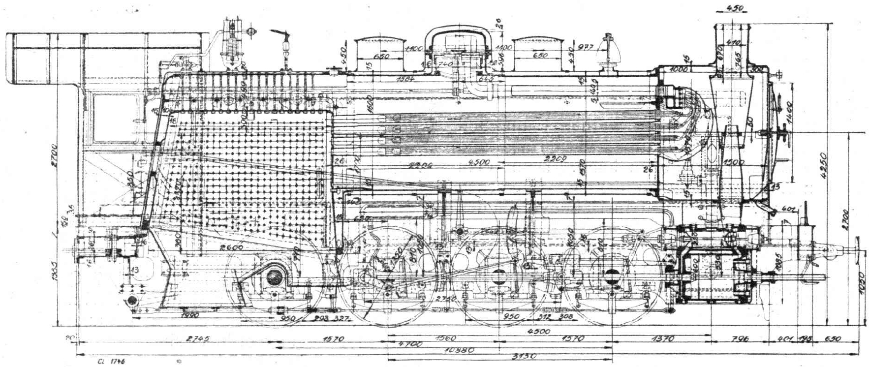 Sectional drawing with dimensions